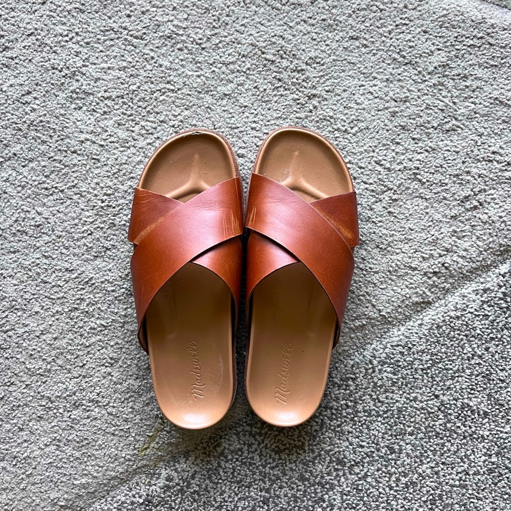 Madewell Dayna Lugsole Slide Sandal in Leather